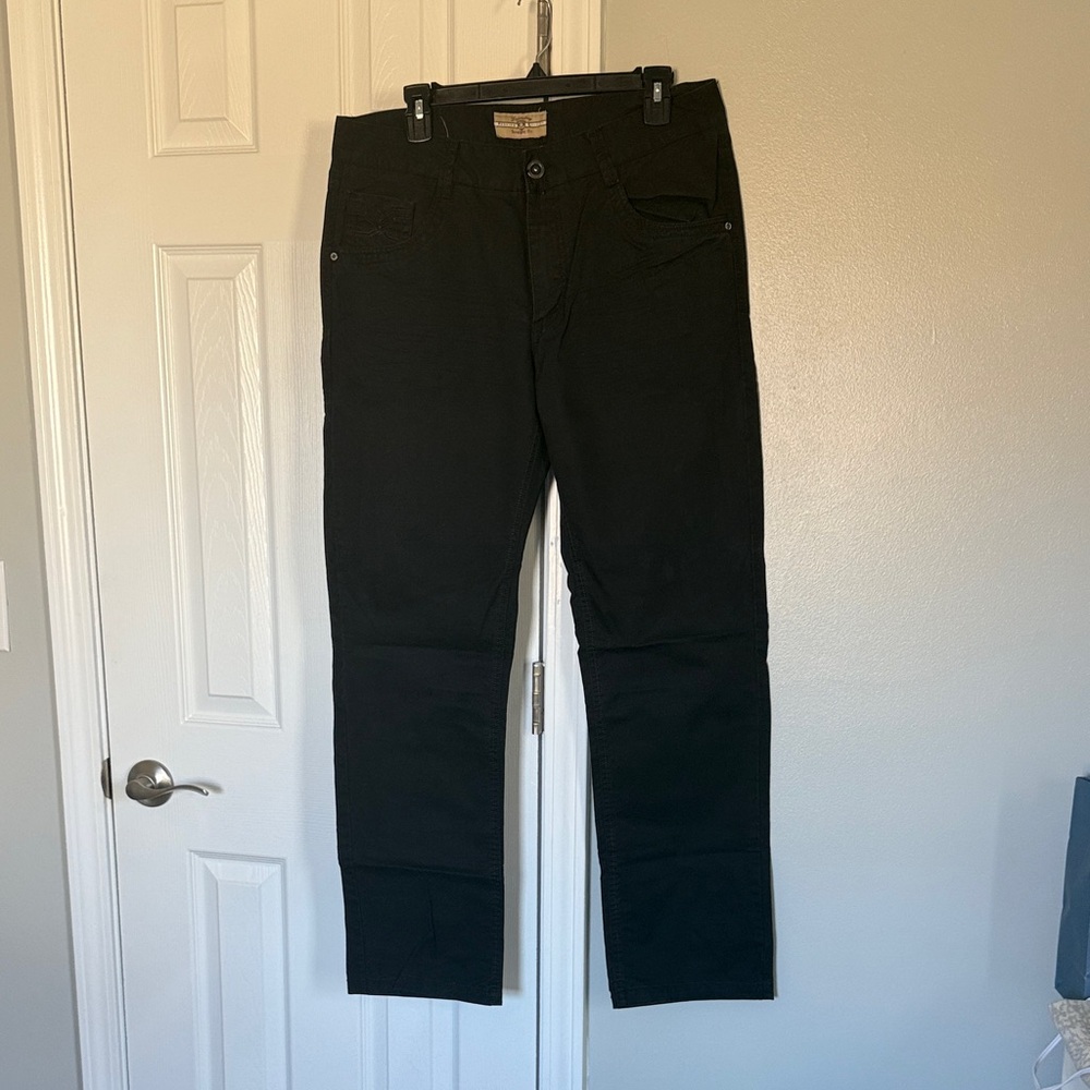 Black Straight-Leg Pants